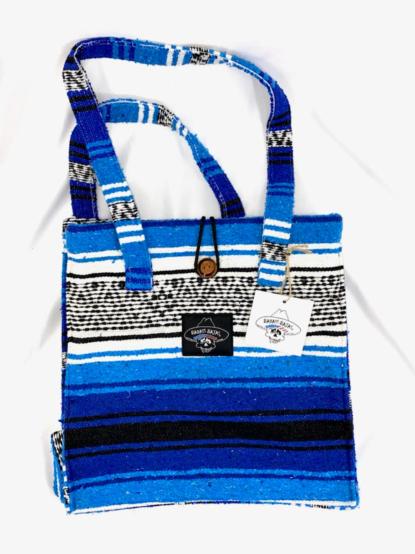 Badass Button-Closure Tote - Blue