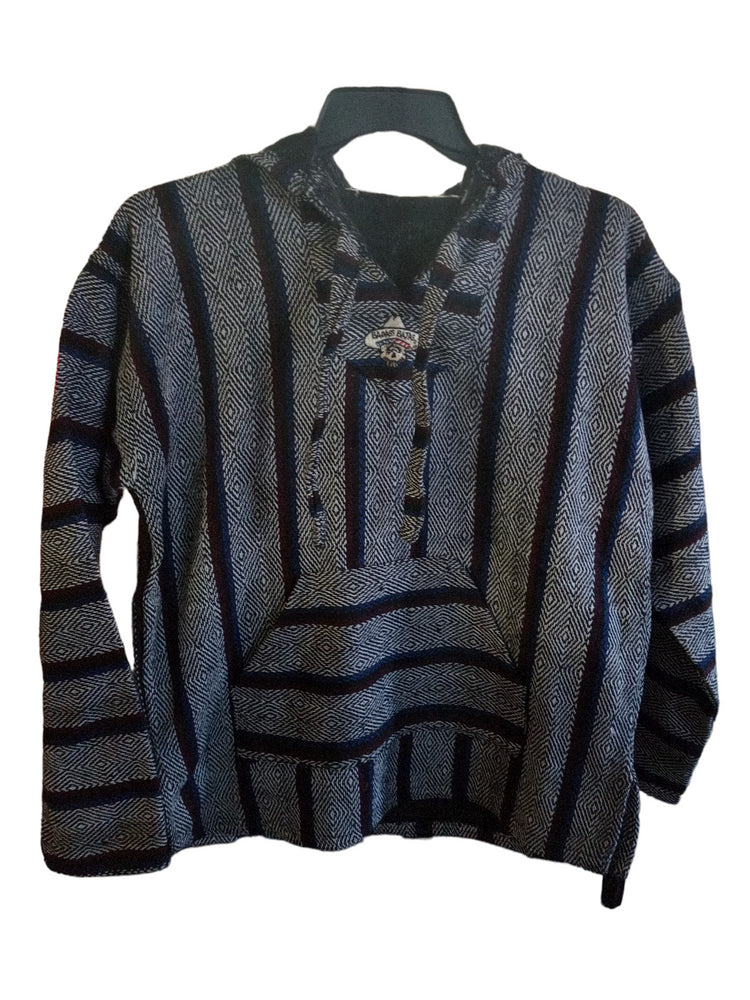 Badass Bajas Hoodie - Dark Blue with Dark Red stripe